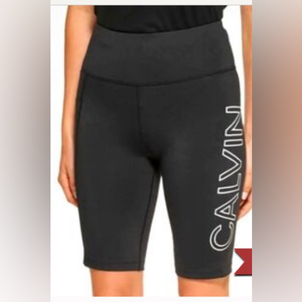 Calvin Klein high waisted black biker shorts side pocket activewear gym NWT  XXL